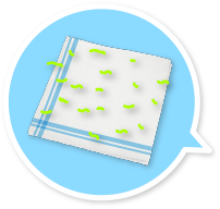 台ふきんの雑菌イメージ